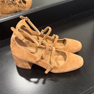 NWT Chinese Laundry Tan Suede Women's Mary Jane Heels